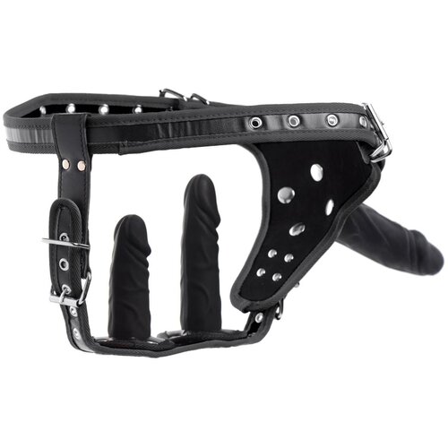 Strict strap on pojas za dvostruku penetraciju, crni Slike