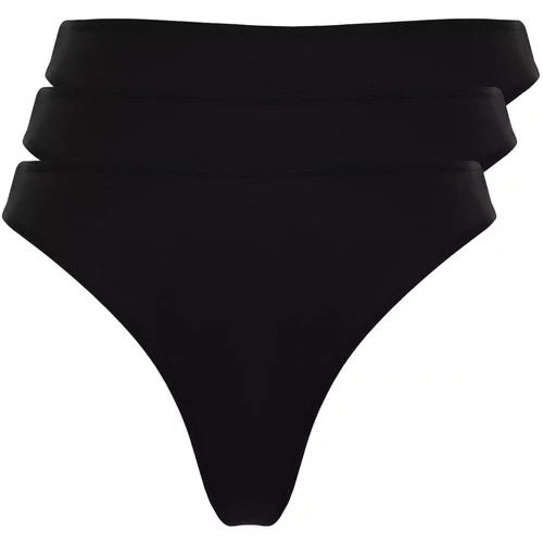 Trendyol Curve 3-Pack Black Thong Panties