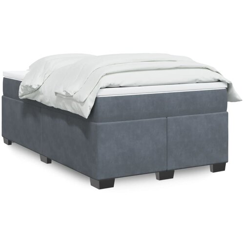VidaXL Krevet box spring s madracem tamnosivi 120 x 190 cm bar&amp;scaron;un Slike
