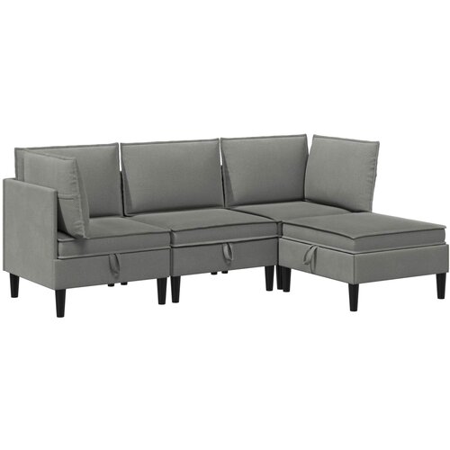  Set namještaja za dnevni boravak 4 pcs Tamnosiva Tkanina Cene