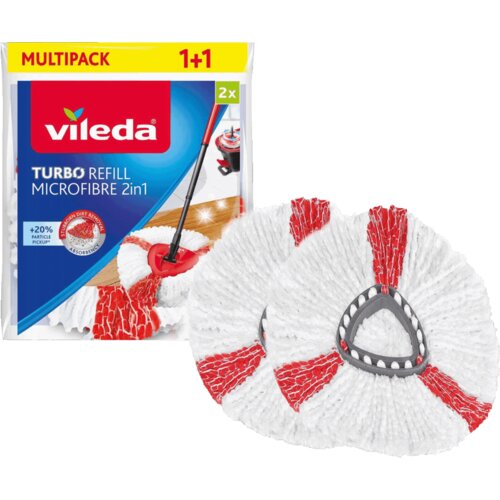 Vileda Zamjenska krpa za či&scaron;ćenje poda, 2 kom. &ndash; Turbo Mop Refill 2in1, 2X Cijene