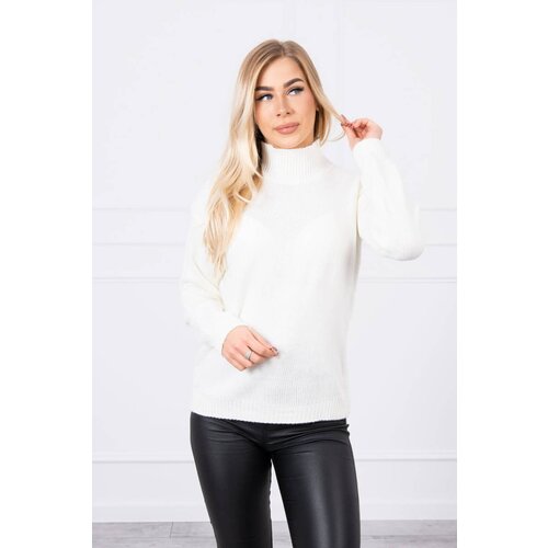 Kesi High-neckline ecru sweater Slike