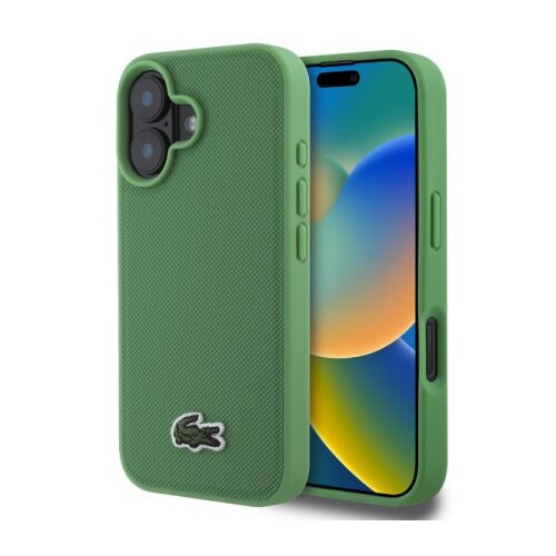 Licensed Lacoste LACOSTE MAGSAFE maska za iPhone 16 WOVEN LOGO GREEN Slike