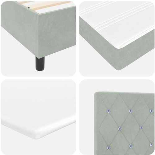 VidaXL Krevet s box springom s madracem i klupom svijetlosiv 120x200 cm bar&amp;scaron;un Slike