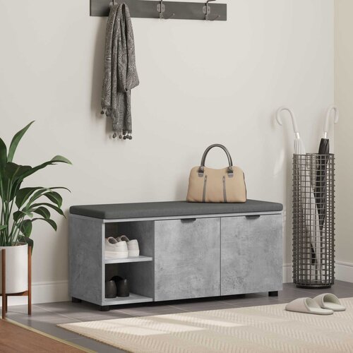  Klupa za hodnik s jastukom Betonsko Siva 100 x 38 x 46 cm Cijene
