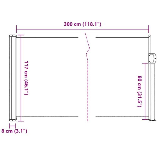  Uvlačiva bočna tenda 117 x 300 cm smeđa Slike