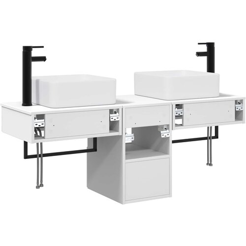  Set namje&amp;scaron;taja za kupaonicu 3 kom. Bijela visokog sjaja 50 x 41 x 56 cm Slike