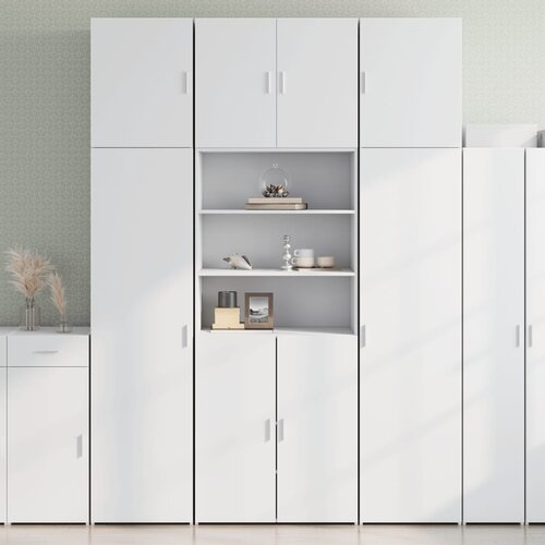  Visoka komoda bijela 80 x 42,5 x 249 cm od konstruiranog drva Cijene