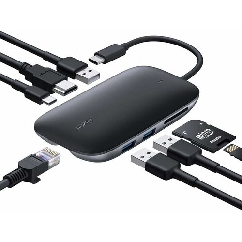 Aukey CB-C71 interface hub 5000 Mbit /s Black Slike