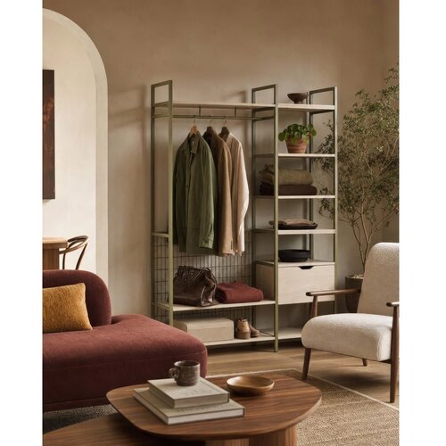 Marckeric Zelena odprta jeklena garderobna omara 140x179,5x40 cm Amara &amp;ndash; Slike