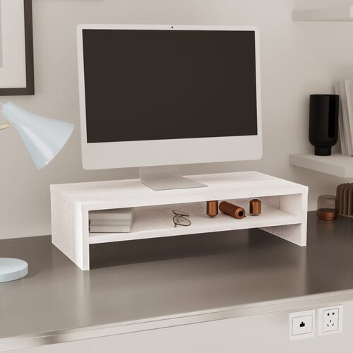 vidaXL Stalak za monitor bijeli 50 x 24 x 13 cm od masivne borovine Cene