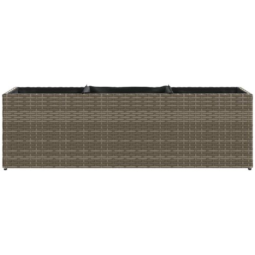  Vrtna sadilica s 3 posude siva 105 x 30 x 32 cm od poliratana Slike