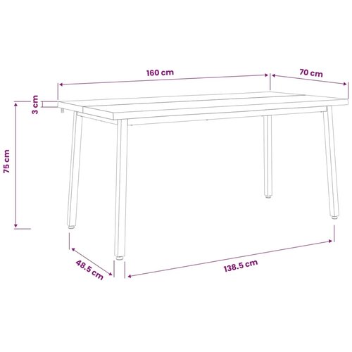  Stol za blagovanje s prirodnim rubom 160 x 70 x 75 cm Prirodna - Prirodna i bijela 160 x 70 x 75 cm Živi rub Slike