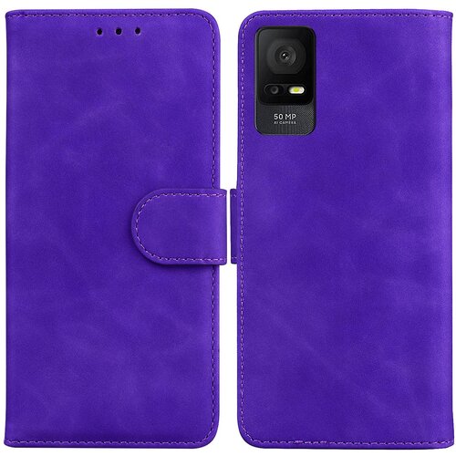 INORCO Enobarvna torbica za telefon TCL 408 PU usnjena denarnica s preklopnim stojalom, odporna na udarce, (22034453) Slike