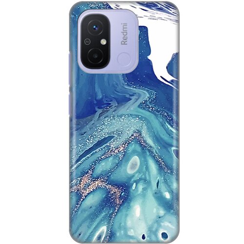  Silikonska maska za Xiaomi Redmi 12C Blue Marble Print plava Slike