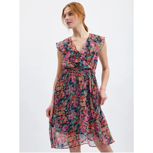 Orsay Red-Black Women Floral Dress - Women