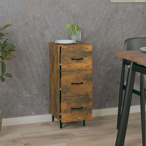  Komoda boja dimljenog hrasta 34 5x34x90 cm konstruirano drvo Slike