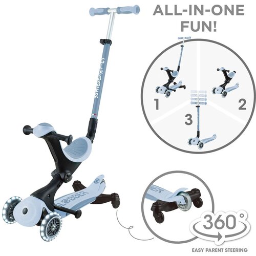 Globber romobil GO UP deluxe 360° sklopivi, svjetleći kotači plavi Cijene