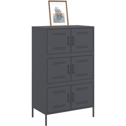  Visoka komoda antracit 67 x 39 x 113 cm čelična Slike