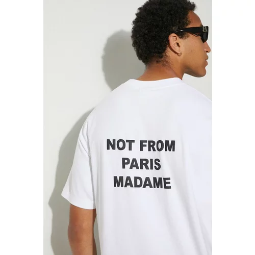 Drôle de Monsieur Pamučna majica Le T-Shirt Slogan za muškarce, boja: bijela, s tiskom, PERM-TS203-CO002-OPW