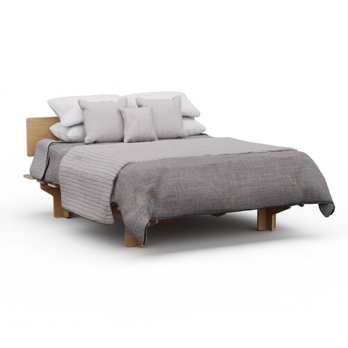 Blumfeldt NordicAura King okvir za zakonsko posteljo | 180 cm x 200 cm | robusten | brez orodja | evkaliptusov les | polica Cene