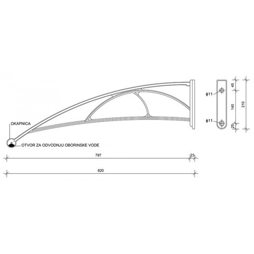  Nadstre&amp;scaron;nica Za Vrata 82x120cm Smeđa Baza Ploča Bronza 6mm Slike