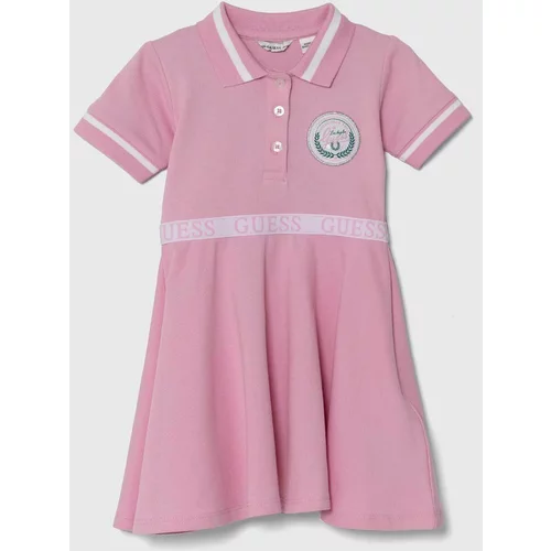 Guess Otroška obleka roza barva