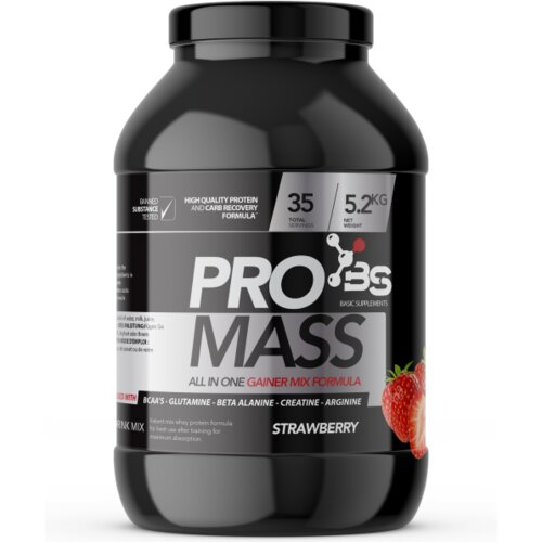 Basic Supplements pro mass gainer, strawberry 5.2kg Slike