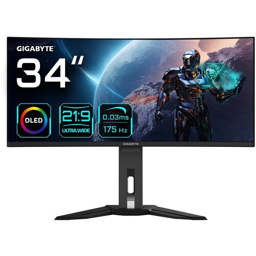 Gigabyte MO34WQC 34 OLED WQHD Curved Gaming Monitor - 3440 x 1440, 175Hz, 0.03ms, KVM, 250 cd /m&sup2;, FreeSync Premium Pro, DisplayHDR True Black 400, HDMI 2.1, Displayport 1.4 Cijene
