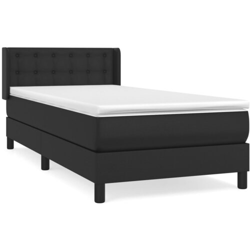 Maison Chic Box spring postelja - Vzmetna postelja z vzmetnico črn 100x200 cm umetno usnje SL14146, (21901160) Slike
