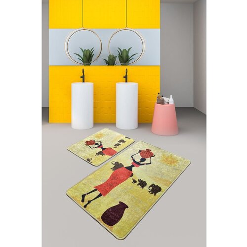  elefante multicolor bathmat set (2 pieces) Cene