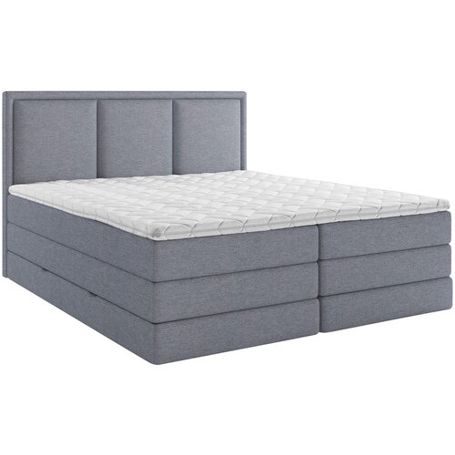 MID.YOU POSTELJA BOXSPRING 200 cm x 220 cm , les, tekstil, leseni material modra Cene
