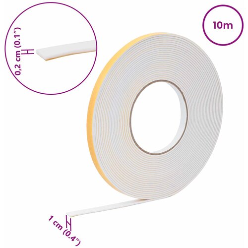  Samoljepljiva pjenasta traka 10 pcs Bijela 10mm x 10m CR pjena Slike
