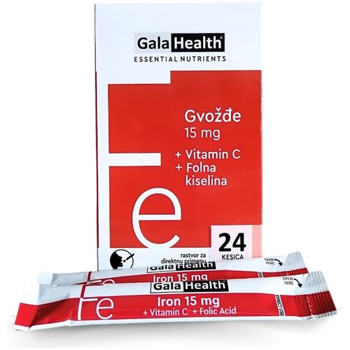 Galafarm galahealth Gvožđe direkt 15 mg + C + folna kiselina 24 kesica Slike