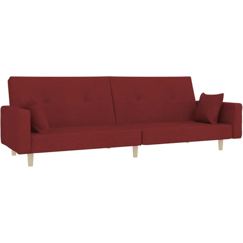 Maison Chic kavč - Sofa - Kanape dvosed z ležiščem in dvema blazinama vinsko rdeče blago, (21727887) Maison Chic kavč - Sofa - Kanape dvosed z ležiščem in dvema blazinama vinsko rdeče blago, (21727887)