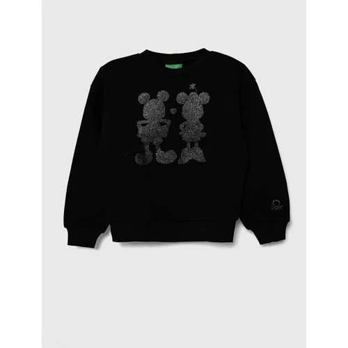 United Colors Of Benetton Otroški pulover x Disney črna barva