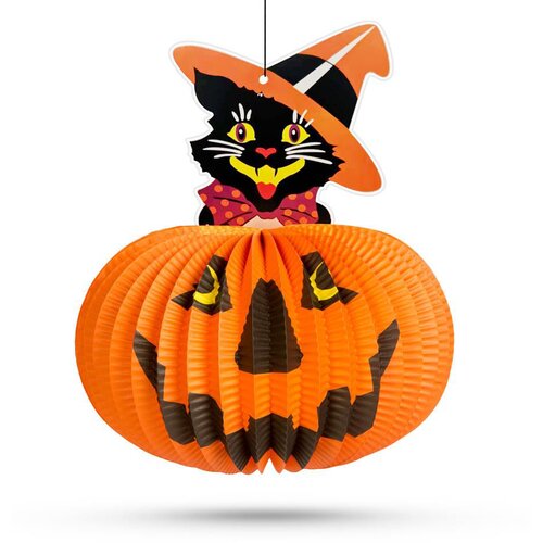 Family Halloween buča - s figuro mačke - z obe&scaron;alnikom - 26 cm, (5000183801) Cene