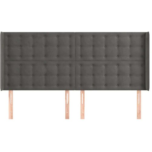  Uzglavlje s u&amp;scaron;ima tamnosivo 163x16x118/128 cm bar&amp;scaron;unasto Slike