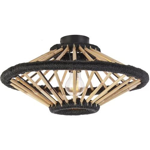 QAZQA Orientalska stropna svetilka bambus s črno 46 cm - Evalin