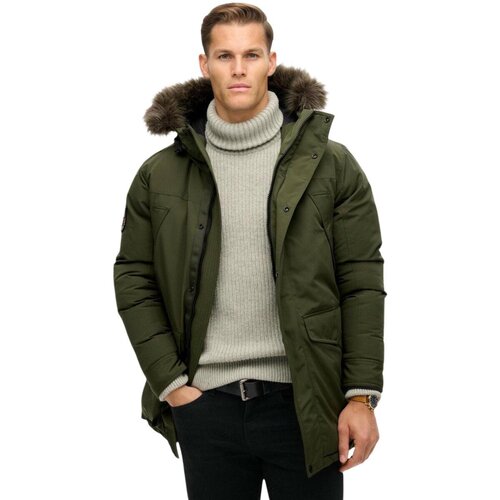 Superdry Parke Everest Faux Fur Parka Jacket SDM5011929A Zelena Slike