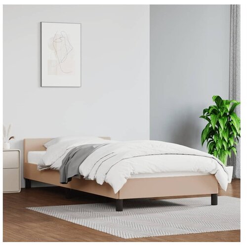  Okvir za krevet s uzglavljem cappuccino 90x190 cm umjetna koža Cene
