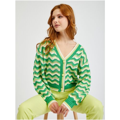 Orsay Green Ladies Striped Cardigan - Ladies Slike