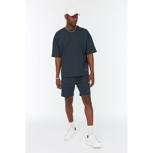 Trendyol Navy Blue Men's Oversize Fit Embroidery Detail Cene