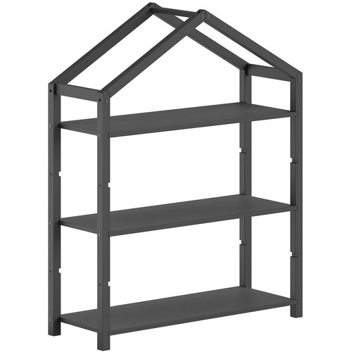 Vipack Antracitno siva dječja biblioteka od masivnog bora 111x141x40 cm Dallas – Cijene
