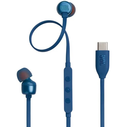JBL ušesne slušalke z mikrofonom Tune 310C, modra USB-C T310CBLU Cene