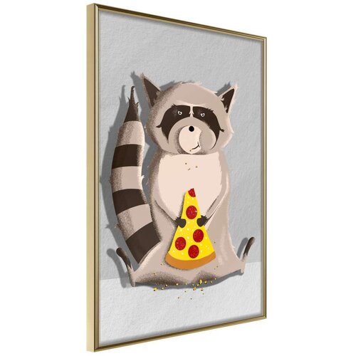  Poster - Racoon Eating Pizza 20x30 Slike