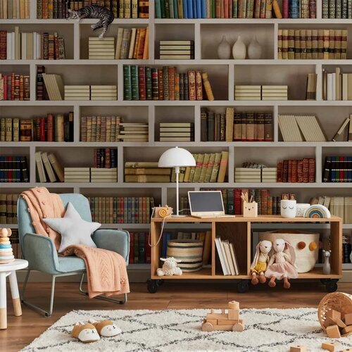  Foto tapeta - Home library 500x350 Slike