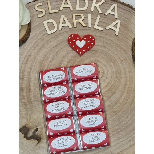  Darilo s čokoladicami LJUBEZEN ČOKDAR 10 Cene