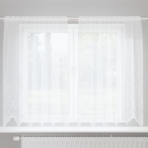 vidaXL Zavjese sa zavjesama Cvjetni Bijelo 150 x 140 cm Poliester Cene