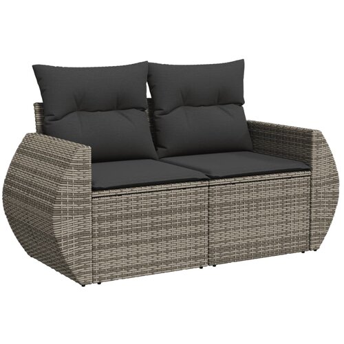 Maison Chic Vrtni kavč - Zunanji kavč z blazinami 2-sedežni siv poli ratan, (22043881) Cene